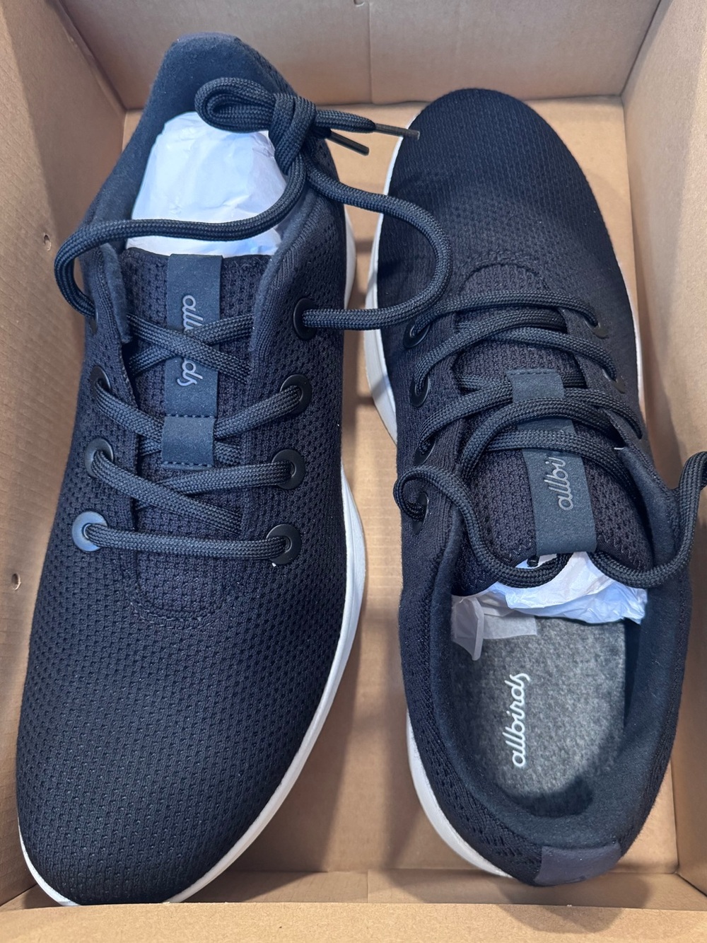 NIB Allbirds Tree Runner NZ Men’s 13.5 Natural Black Blizzard Sneakers